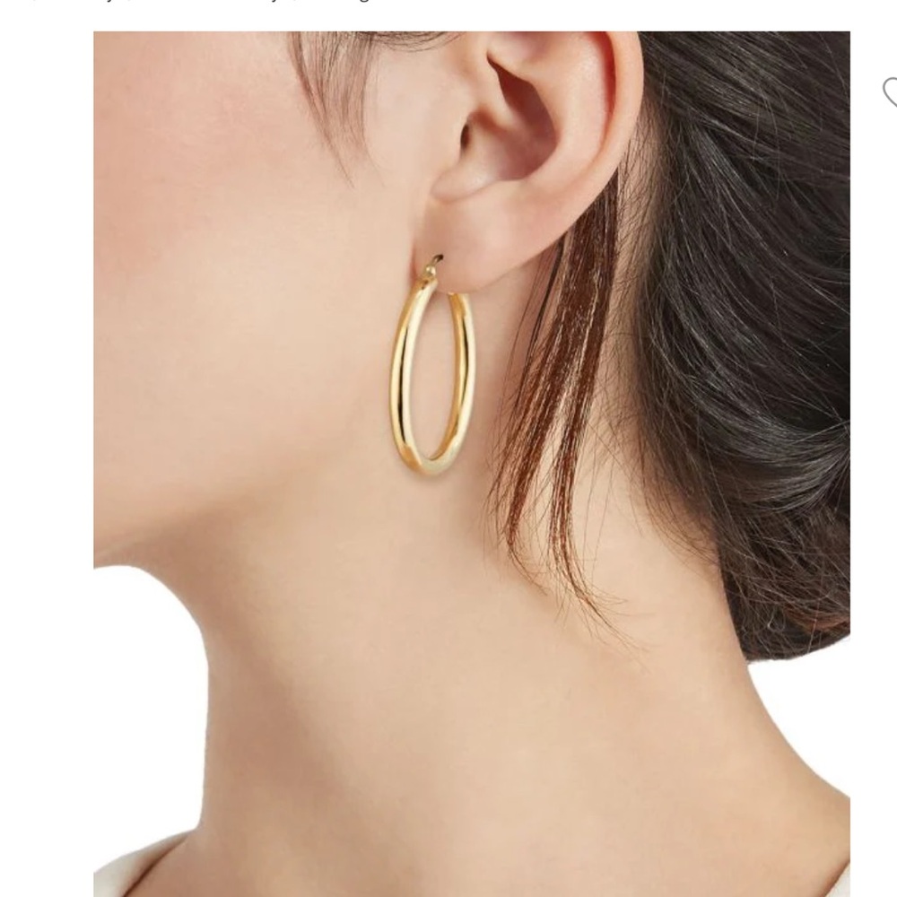 ARGENTO VIVO 18K Goldplated Sterling Silver Oval Hoop Earrings - Picture 2 of 9